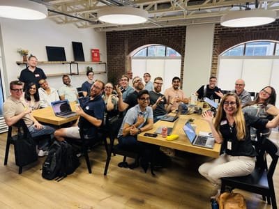 Members of the AI Implementation Club building together at a Sunday session in Austin